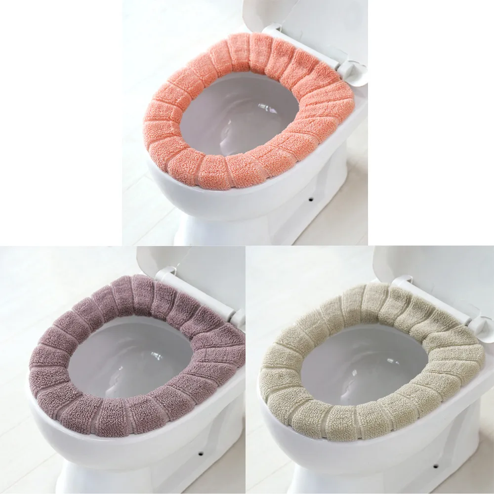 Bathroom Toilet Seat Cover Comfortable Velvet Coral Lid Top Cover Pad Washable Pumpkin Pattern Soft Toilet Seat Cushion