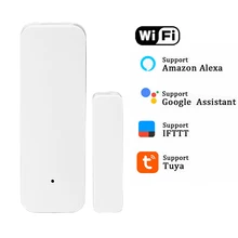 Smart Tuya WiFi датчик для двери открытые/Закрытые детекторы WiFi приложение уведомления оповещения охранной сигнализации Поддержка Alexa Google Home