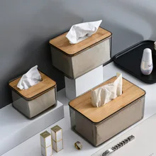 Boîte à mouchoirs avec couvercle en bambou, conteneur de stockage de mouchoirs faciaux, couvercle de boîte à mouchoirs, porte-papier, porte-serviette