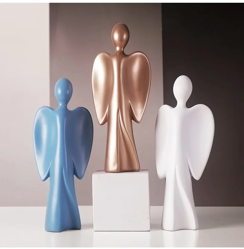 Nordic Abstract Angel Statue Creative Angel Wings Sculpture Ornament Room Desktop Decoration Home Decoration Accessories
