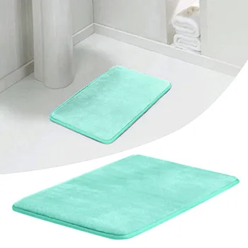 

Memory Bath Mat Anti-Slip Bath Rug With Strong Absorbent Machine Washable Shower Rug Door Mat Flannel Plush Mat Washable