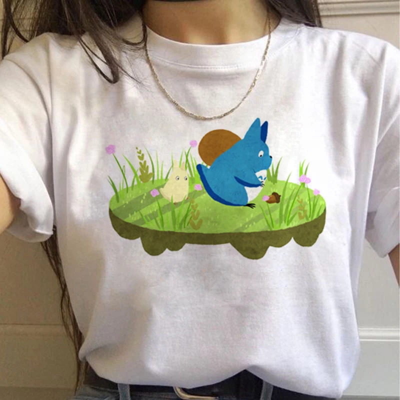 Totoro Studio Ghibli Harajuku футболка женская Miyazaki Hayao Ullzang Kwaii футболка с рисунком 90s футболка "Аниме" модная футболка женская