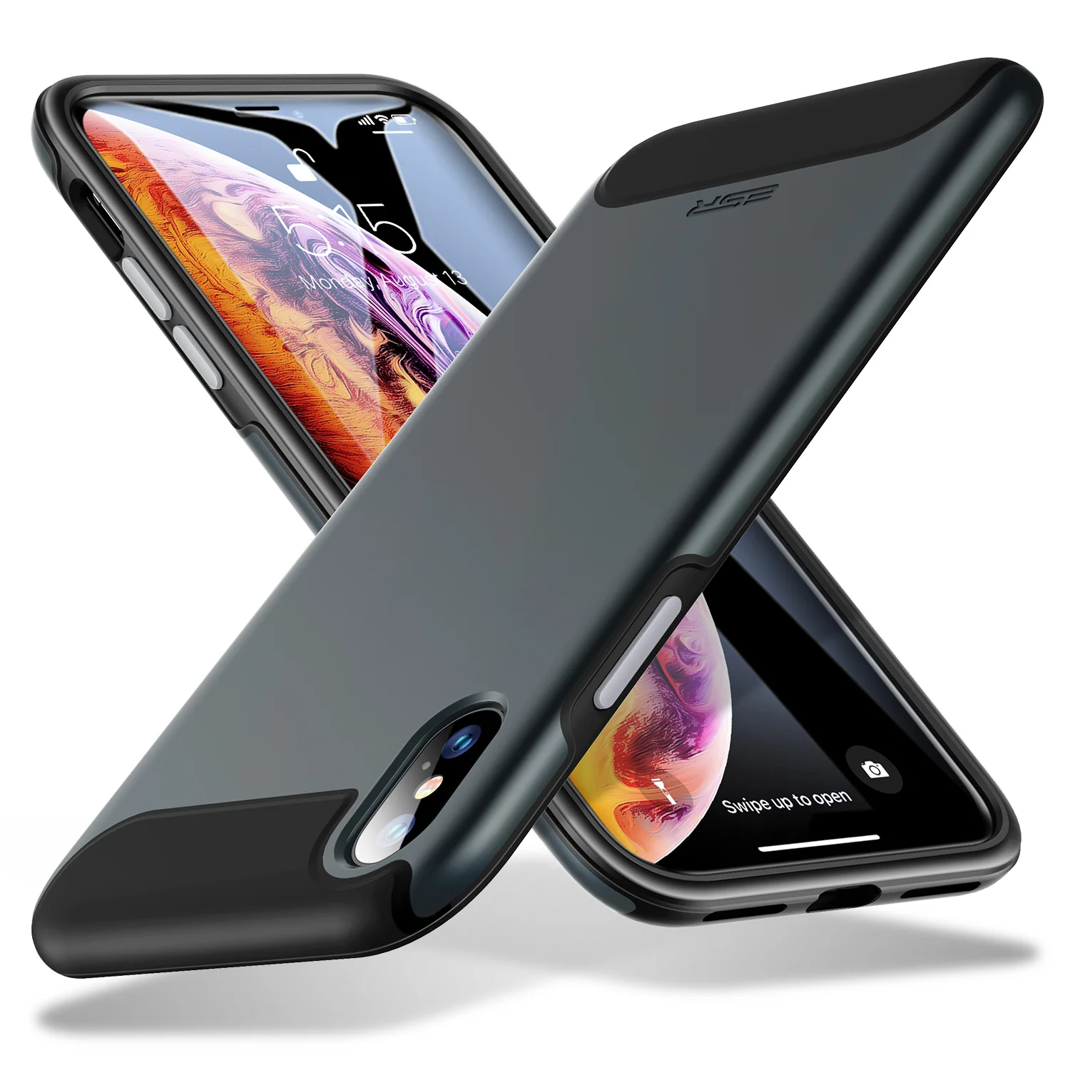 ESR Rambler Прочный сверхпрочный чехол для iPhone X/XS/XR/XS Max бампер Броня чехол 360 Защитный амортизирующий ТПУ чехол XS чехол - Цвет: Black