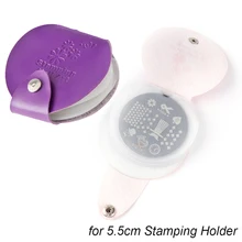 1 pc 24 slots prego stamping placas saco de armazenamento caso vazio para o selo de unha modelos titular prego placa organizador rosa/roxo saco(China)