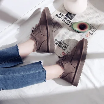 

2020 Adidas Thickening Snowfield Boots Student Flat Bottom Chalaza Cotton-padded Shoes Woman Low Help Keep Warm Increase