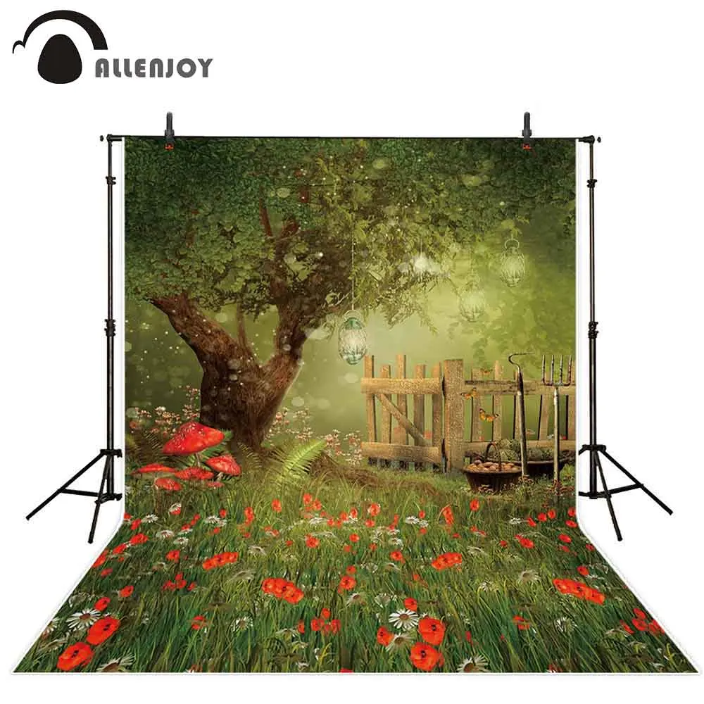 Allenjoy весенний фон для фотосъемки пасхальный волшебный лес детей