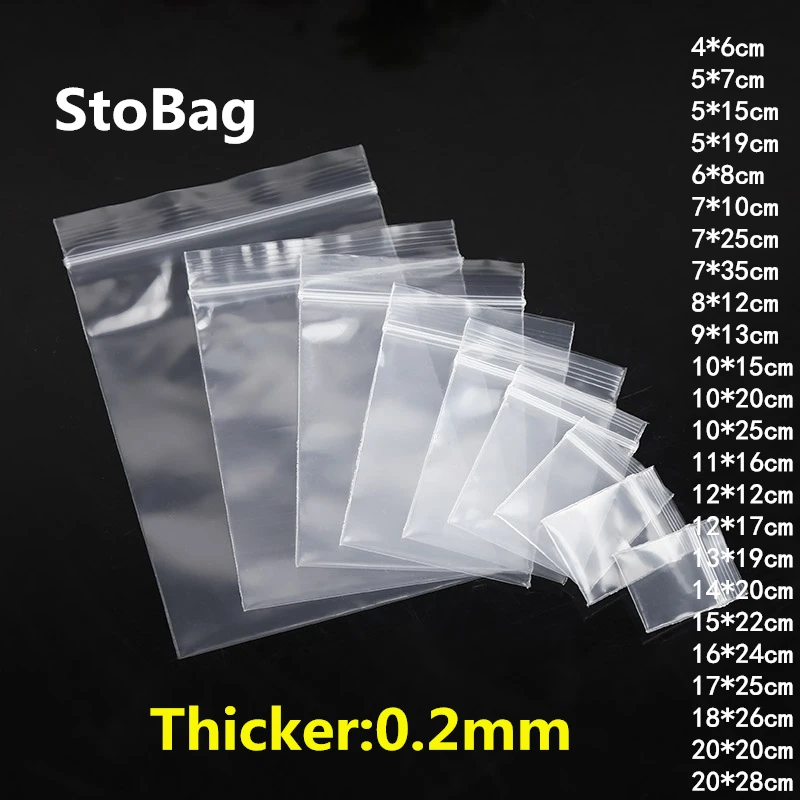 Adhesive PE Pouch Packaging Poly Clear Plastic   Bag Jewelry Zip Bags 