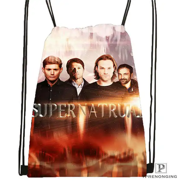 Drawstring Backpack Custom supernatural_сезонная походная сумка на шнурке милый рюкзак для детей(черная спинка) 31x40 см#2018611-2(12 - Цвет: Drawstring Backpack