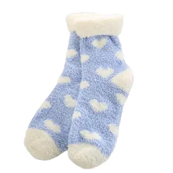 

1Pair Adult Autumn Winter Fleece Warm Thicken Middle Tube Home Floor Socks