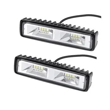 

2pcs LED Work Light 48W Car Running Light for Off-road Truck Tractor Trailer 16LEDs 12V 24V Spot Flood LED Light Bar Work Light