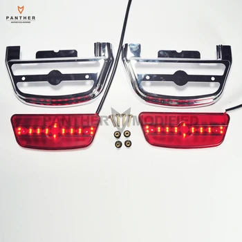 

Chrome Motorcycle LED light rear passenger footboard decorative cover Case For Harley Touring Trike Softail