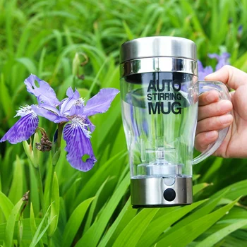 

2 Pcs Electric Protein Shaker Blender Bottle 400Ml Portable Automatic Vortex Mixer Cup Leakproof Protein Mix Bottle