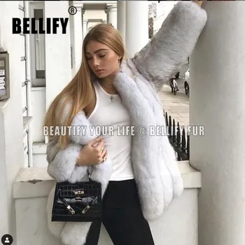 Online Frauen Winter Abnehmbare Ganze Felle Hülse Luxury Mid-Lange Natürliche Fuchs Pelz Mäntel Milan Sammlung Oberbekleidung