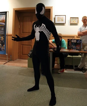 

Venom Unisex Kids Adult Black Spiderman Halloween Zentai Cosplay Costume Spider man Spandex Lycra Zentai Bodysuit Jumpsuits