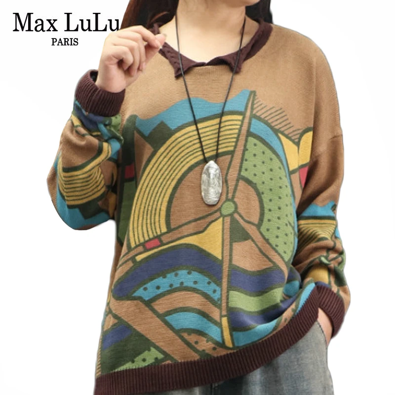Max LuLu зимняя модная Корейская дизайнерская женская одежда Джемперы в стиле панк женский трикотажный свитер Повседневный теплый пуловер