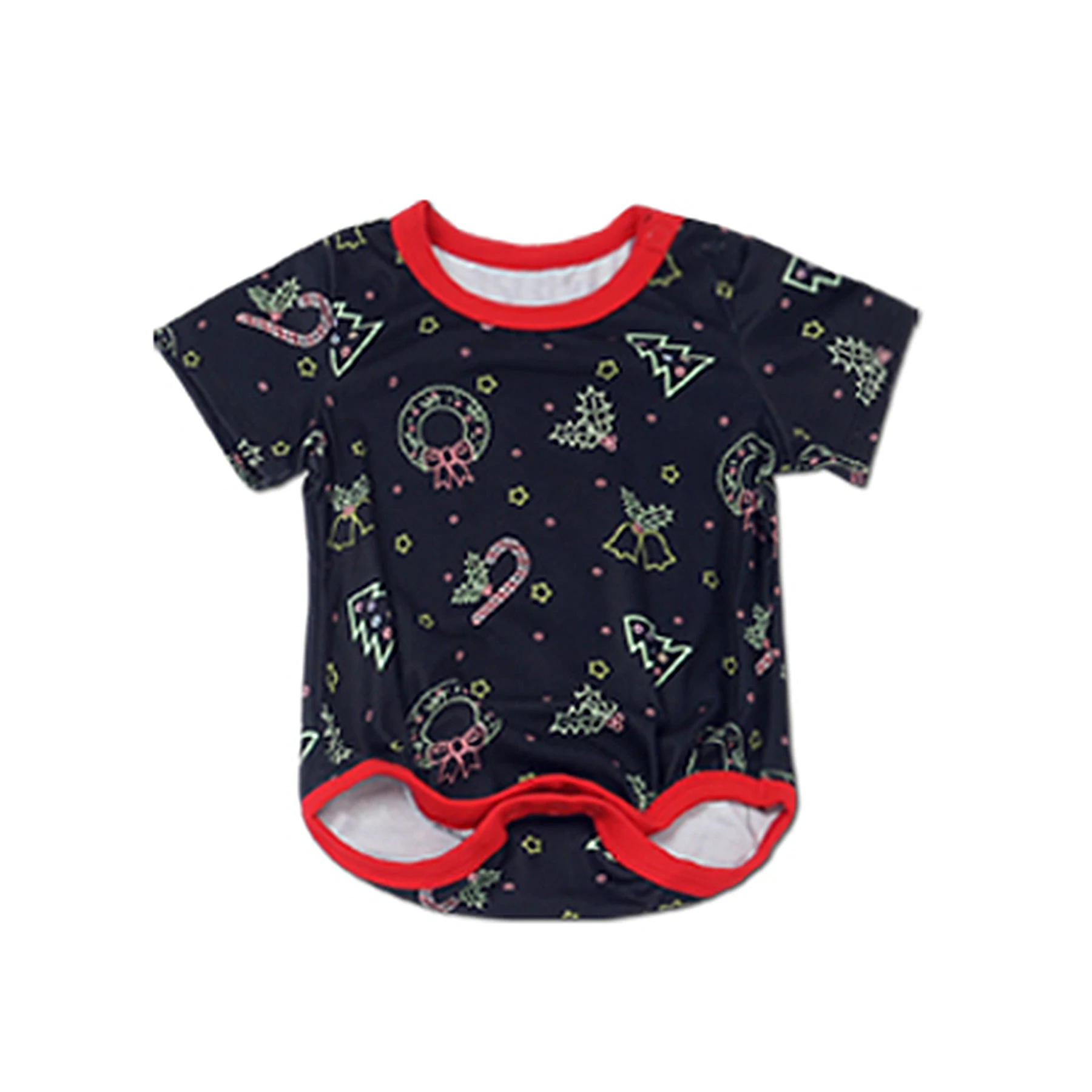 PatPat Trendy Short-sleeve Matching Pajamas in Black Round Collar Elastic Waistband Stripes Design Summer Cotton Baby | Мать и ребенок