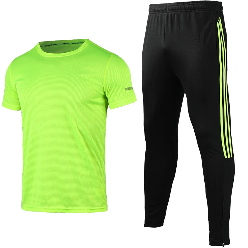 

2019 Men Sport Suits Quick Dry Running Suit Reflective Safety Sportswear Male Gym Fitness Basketball Cycling Sets Jogging Suits