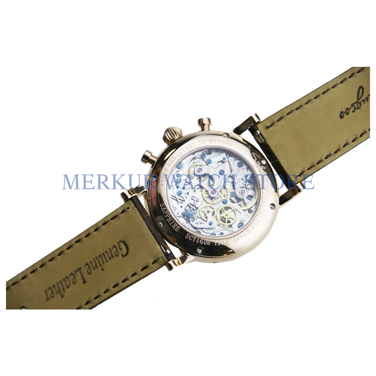 Sugess Luminour платье Роскошные Чайка движение Moonphase календарь Мужские механические часы с хронографом