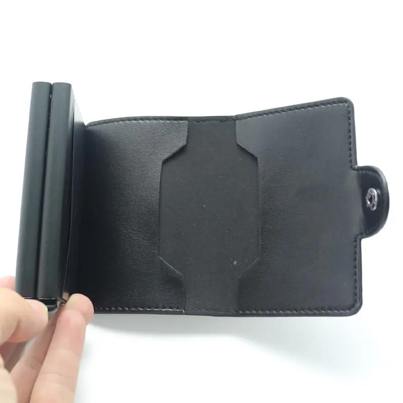 Держатель карты для мужчин короткие Rfid карты кошелек мешок денег мини кошелек мужской алюминиевый маленький кошелек для мужчин тонкий Валет