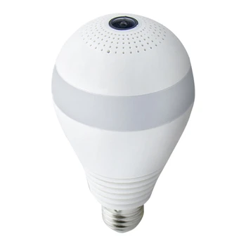 

P 360 degree Security Wifi Camera LED Light Night Vision Two Way o Panoramic Bulb Video Surveillance (16G)
