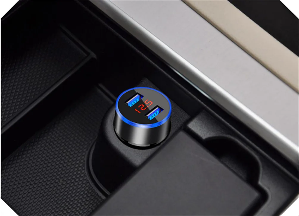 Автомобильный адаптер USB QC 3 0 зарядное устройство светодиодный вольтметр для