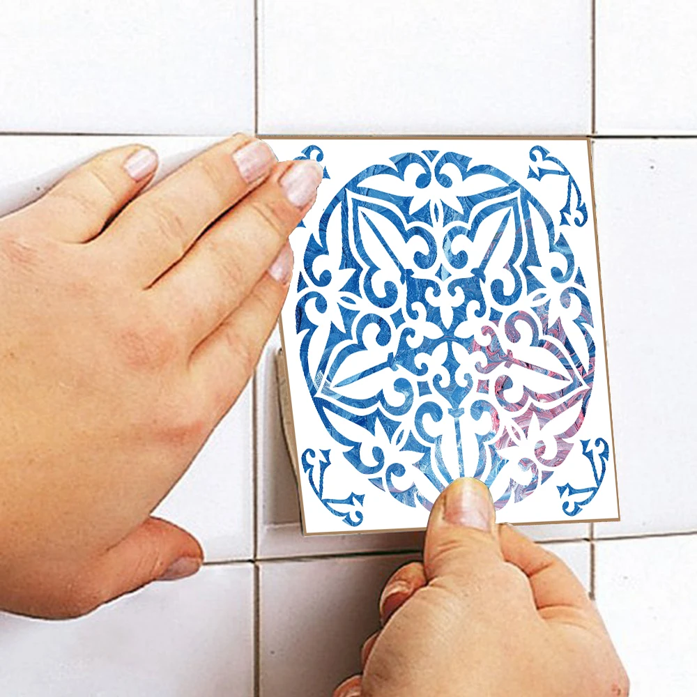 Wall Stickers Self Adhesive Wall Stickers Vinyl Stickers Vinyl Wall Stickers Self Adhesive Stickers Tiles Sticker Transfers 10cs/set Hard Tiles Wall Sticker