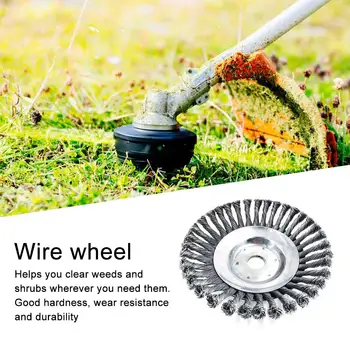 

6/8Inch Knot Wire Wheel Joint Twist Knot Steel Wire Wheel Brush Disc Trimmer Head Universal Grass Trimmer Mower Head Cutter