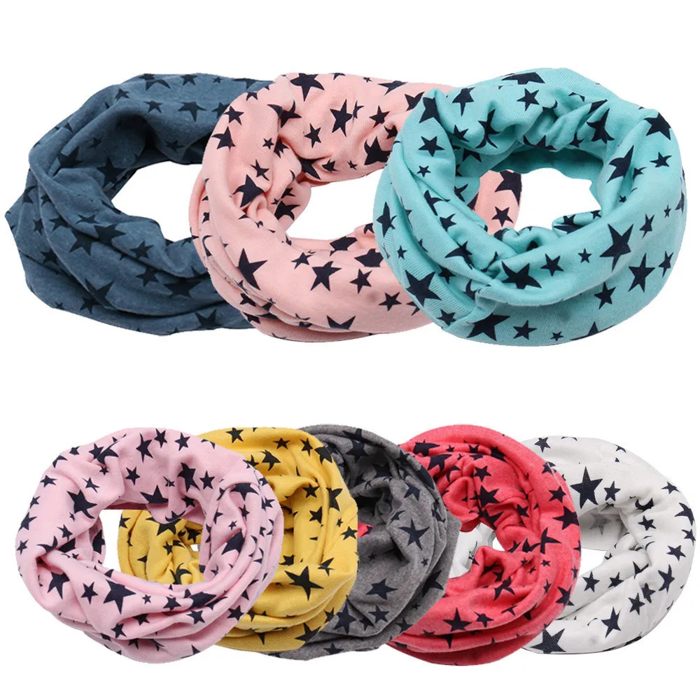 Bufanda con estampado de estrellas para niños, bufanda de cálido algodón para niño y niña, chal bufanda de invierno, bufanda suave Lisa para niño, cuello
