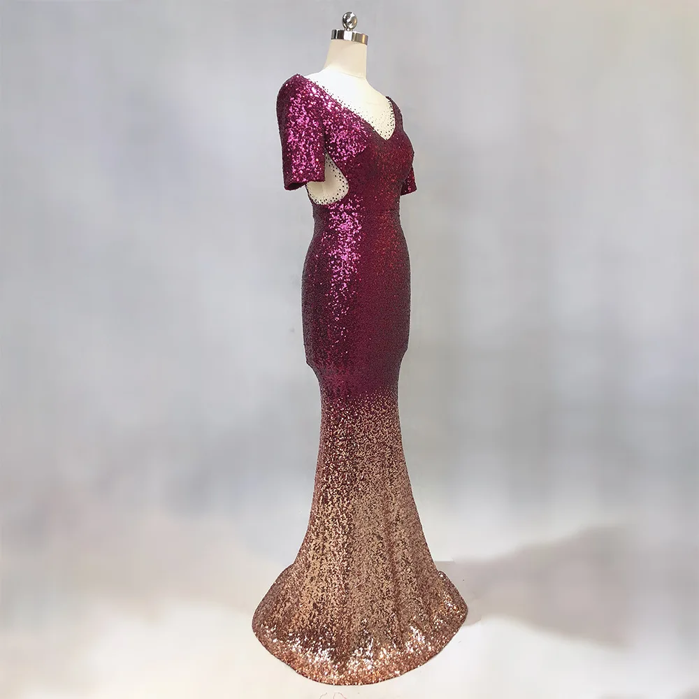 Вечернее платье, vestido de festa longo, Формальное, градиентное, с блестками, стильное, сексуальное, на талии, халат, longue, платье невесты, отражающее платье