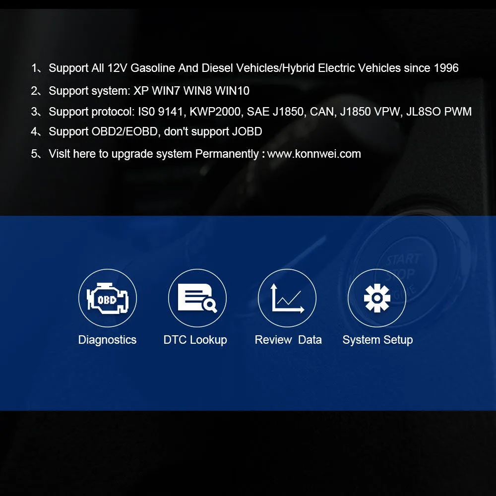KONNWEI KW808 считыватель кодов OBD2 сканер KW808 бесплатное обновление OBD 2 OBD2 автомобильный диагностический инструмент ODB2 лучше, чем ELM 327