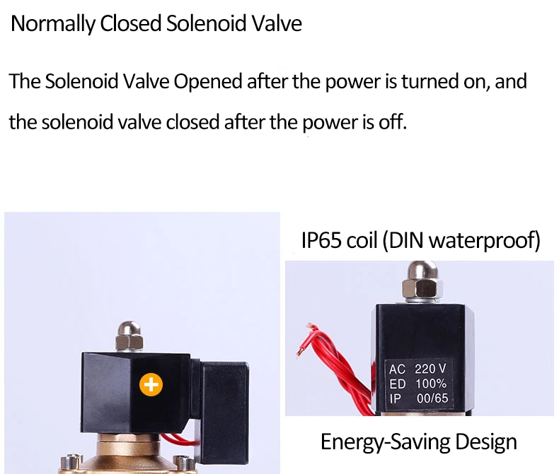 3/4inch Solenoid Valve 220v Saving energy Non-Hot Electric Valve for Water Gas Oil