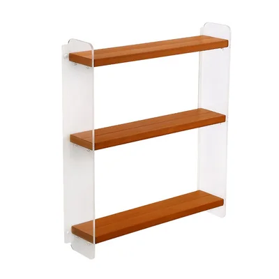 60cm 3 Tiers Полки для ванной из древесного материала, полка для ванной и душа, 1-3 яруса, угловая полка, настенная, с гвоздями, Новое поступление, Сельский стиль - Цвет: 60cm 3 Tiers