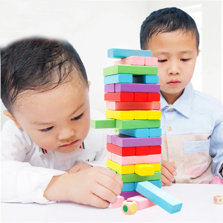 

Building blocks Rainbow wooden Game Toys Stack height desktop children parent-child interaction