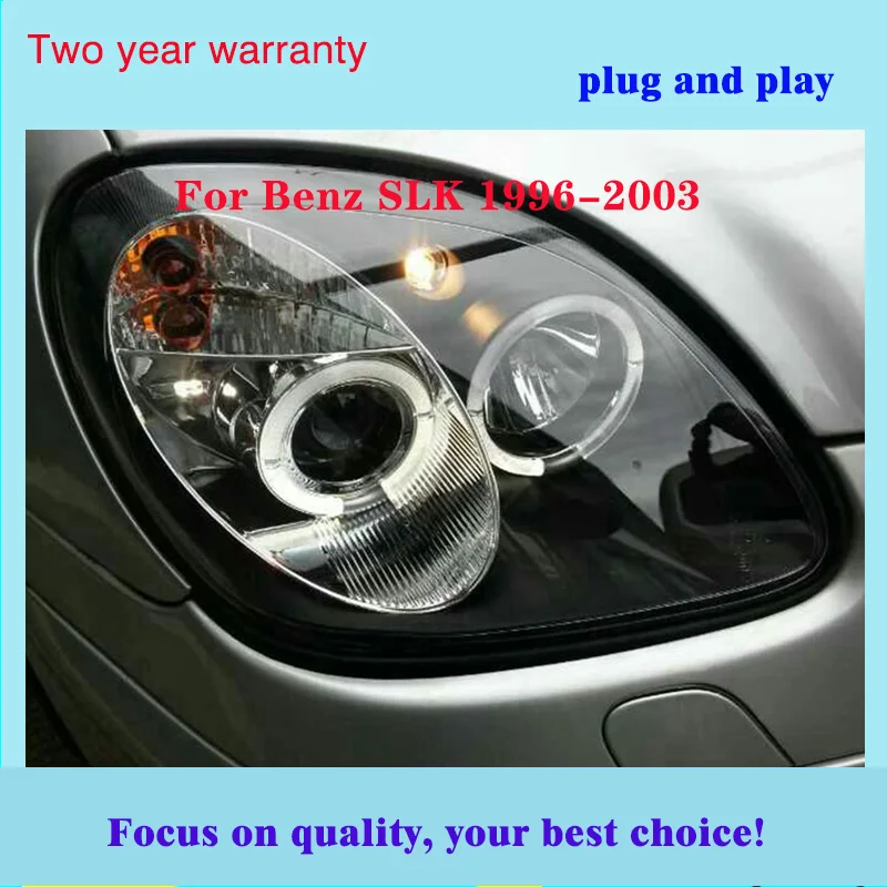 2 шт. автомобильный Стайлинг для Benz SLK R170 SLK200 SLK230 SLK350 светодиодный фары 1996-2003 с ангельскими глазами DRL HID/светодиодный налобный фонарь