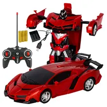 Автомобиль Трансформация Роботы спортивный автомобиль модель роботы игрушки Беспроводная зарядка крутая деформационная машина с батареей RC модель игрушки