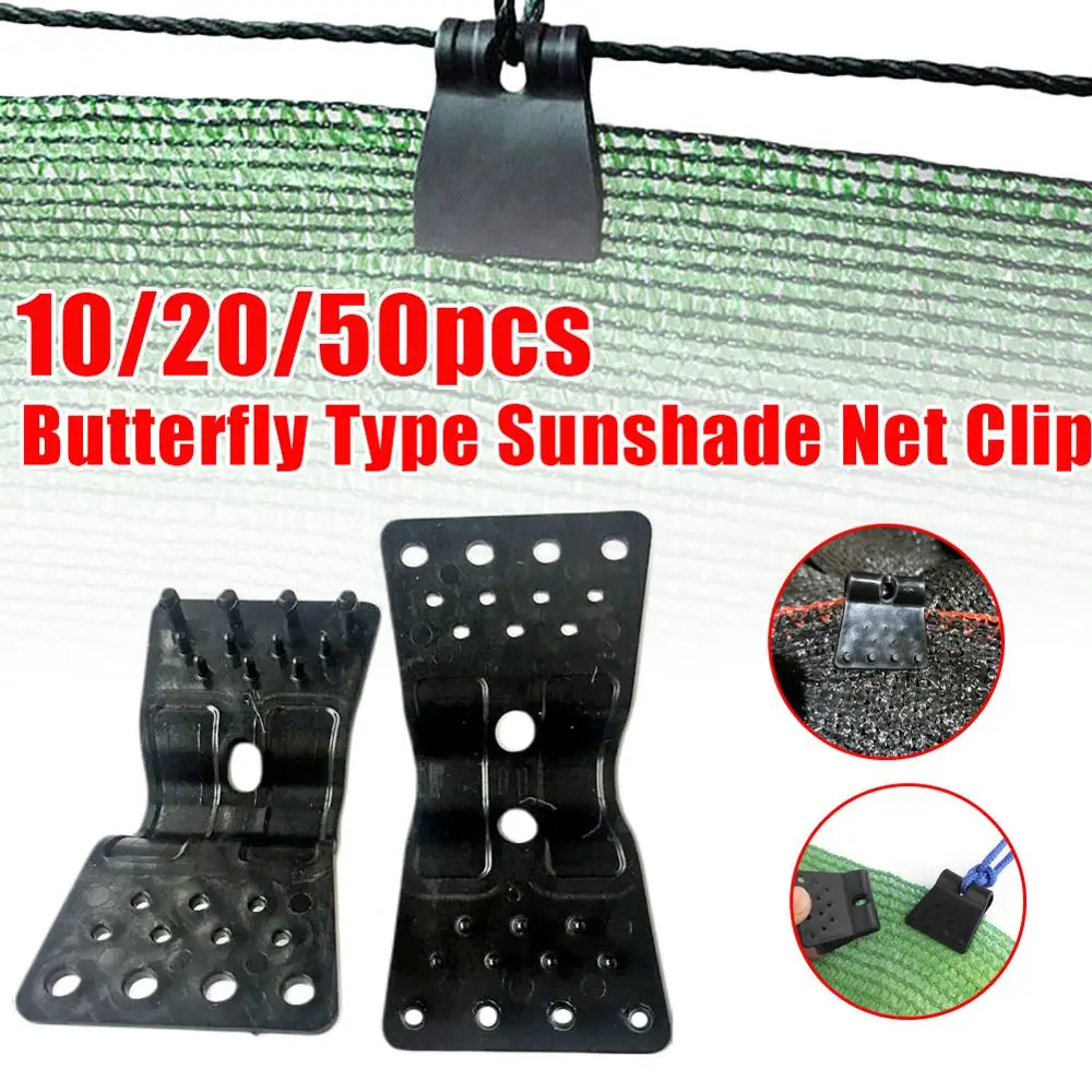 

10/20/50pcs Sunshade Net Clip Butterfly Type Greenhouse Film Clip Garden Agriculture Tools Anti-hail Net Hook Instant Grommet