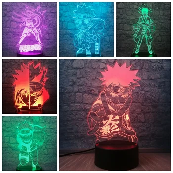 

Naruto LED Night Light 3D Lamp Illusion Desk Table Lamp 7 Colors Change USB Cable Touch Button Christmas Birthday Gift Kids Toys