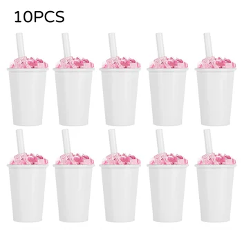 

10pcs 6ml Drink Bottle Lip Gloss Tube Bottle Empty Lipstick Tube Plastic Transparent Lip Gloss Cosmetic Packaging Container