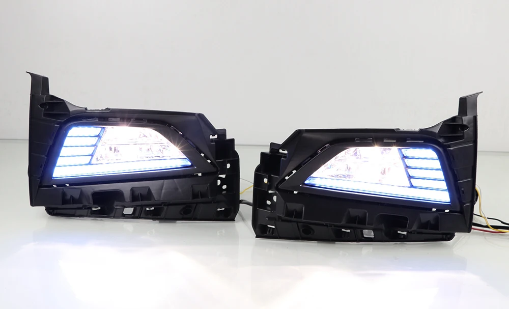 3 цвета светодиодный дневный ходовой светильник DRL для VW Polo+ автомобильная лампа в сборе с динамическим сигналом последовательного поворота+ синий режим