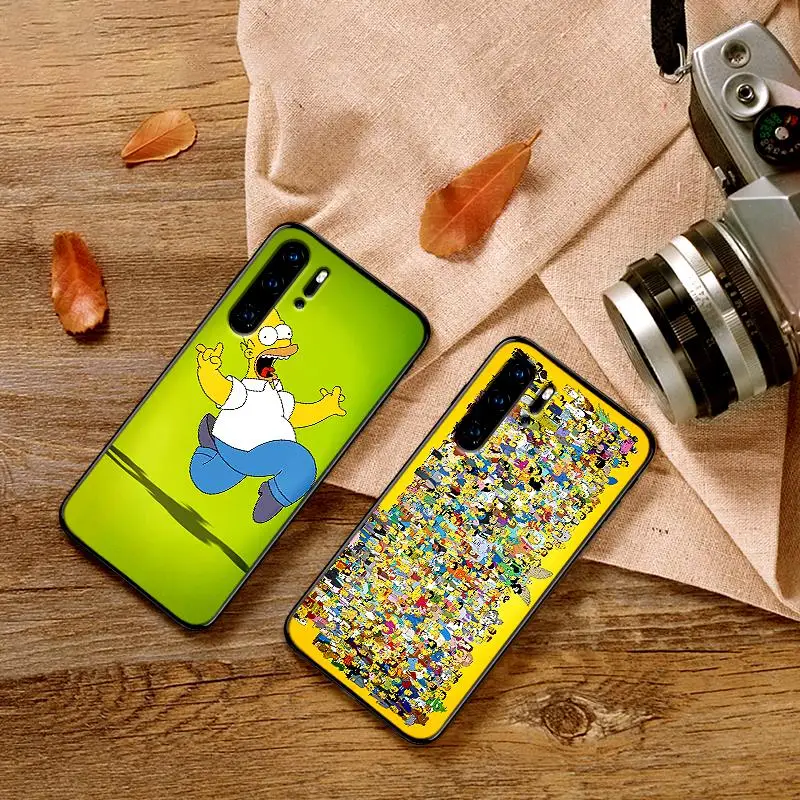 Забавные Симпсоны черные силиконовые чехлы для huawei Y6 Y7 Y9 Prime Nova 2i 3 4 3i Lite mate 10 20 Pro Lite