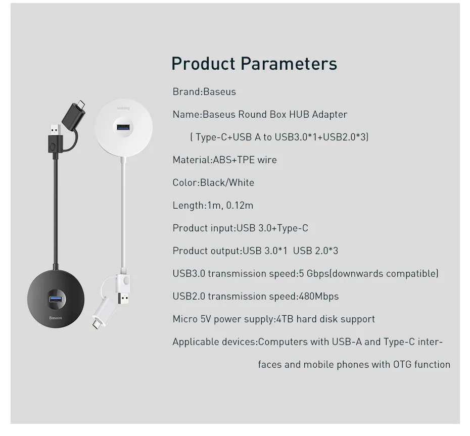 Baseus type C usb-хаб USB3.0 USB C концентратор для MacBook Pro Air концентратор USB type C usb 3,0 2,0 адаптер с Micro USB type-C HAB адаптер