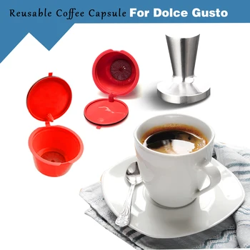 

4PCS Refillable Dolce Gusto Coffee Capsule 1PCS Stainess Steel Tamper Nescafe Dolce Gusto Reusable Capsule Dolce Gusto Capsules