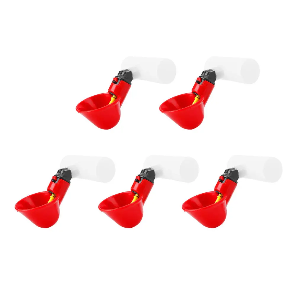 5PCS Chicken Drinking Bowls Plastic Automatic Drinker Cups Hens Birds Coop Chick Nipple Drinkers Poultry Farm Animal Supplies