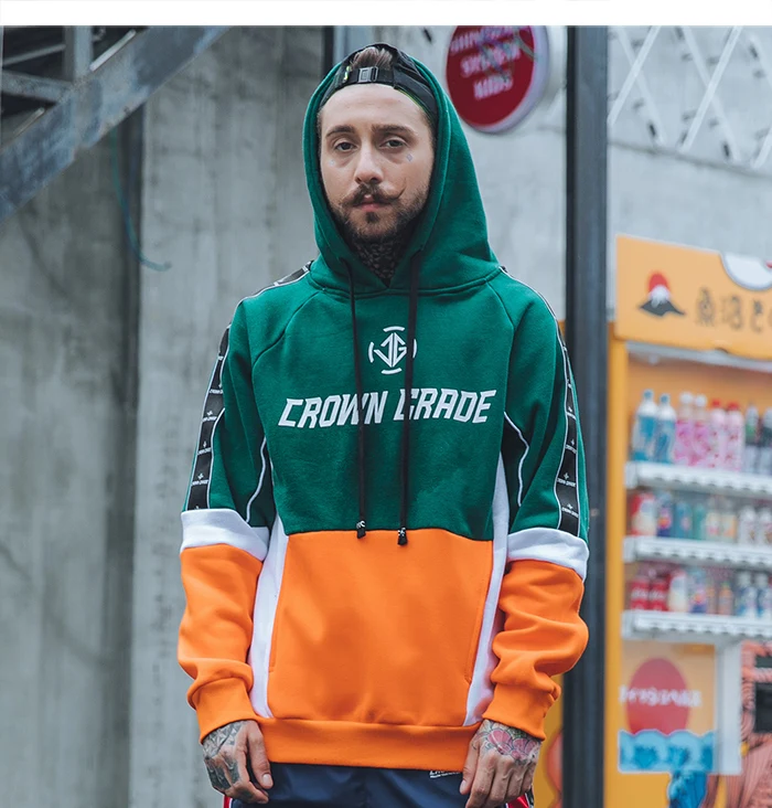 Aelfric Eden цветные часы повседневные мужские толстовки с капюшоном Harajuku уличная Лоскутная Толстовка мужской хип хоп хлопковый пуловер