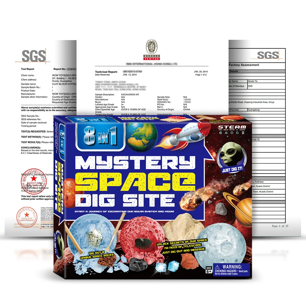 Baby Kids Gemstone Kit Archaeological Excavation Kit Science Toys For Boys Girls Children Dig Stone Gem 8 IN 1 DIY Creative Gift