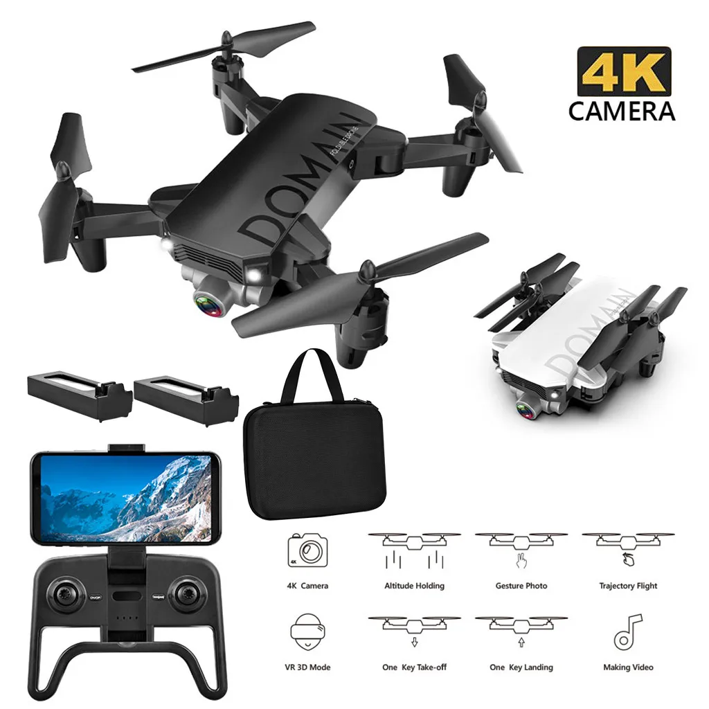 R7 2,4 GHz Квадрокоптер 4K камера wifi удержание высоты Радиоуправляемый Дрон 360 градусов опрокидывание однокнопочная возвратная Дрон камера широкий угол - Цвет: Black