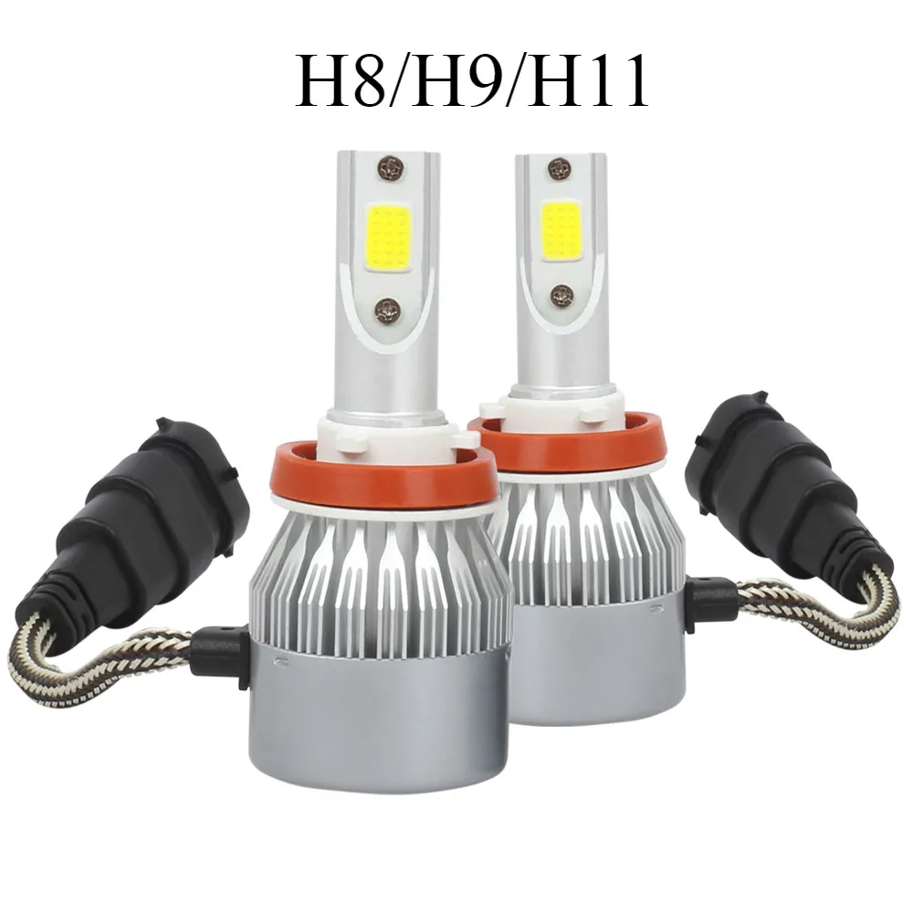 2 шт. светодиодные фары H1 H3 H7 H8/H9/H11 9005 9006 Автомобильные фары лампы 72W 12V 8000LM 3000 К противотуманных фар автомобиля аксессуары для авто Запчасти