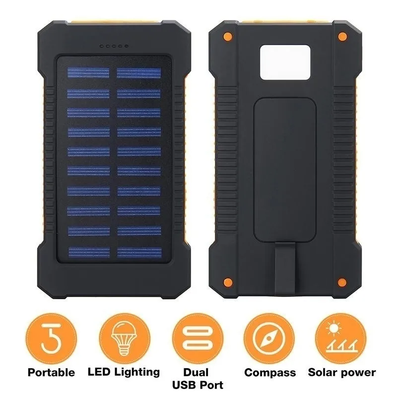 Large Capacity Solar Power Bank 80000mAh External Battery with Flashlight Dual USB Portable Outdoor Emergency Mobile Power Bank power bank best buy