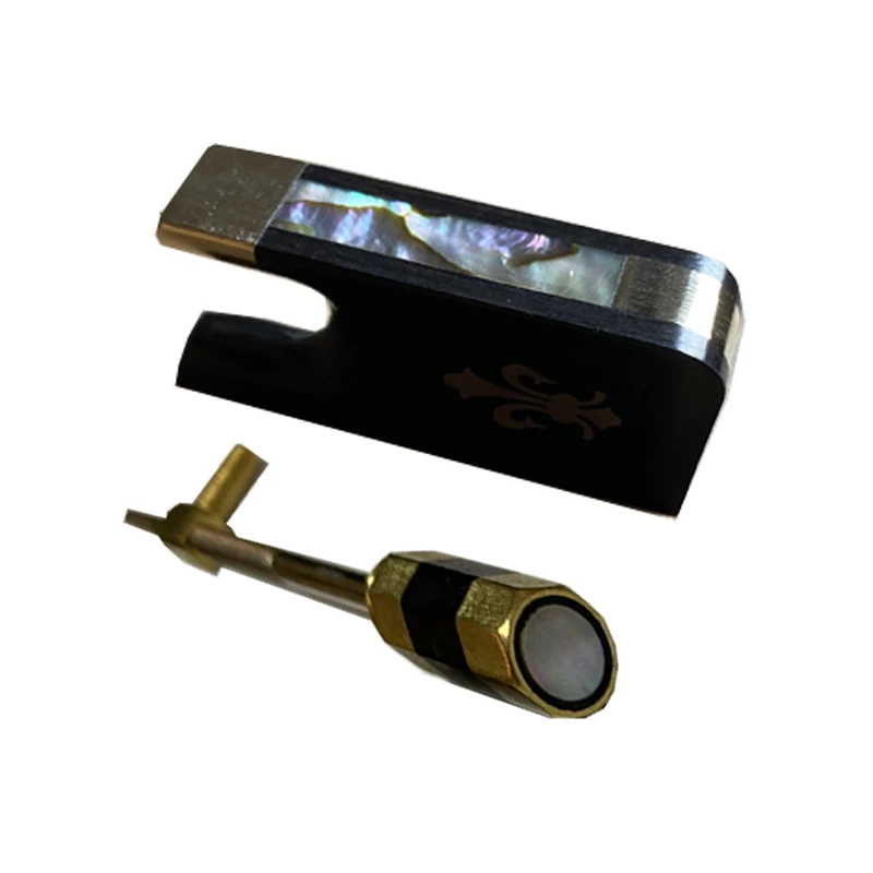 Advanced Level Mounted Ebony Frog for 4/4 viola Bow gold colour