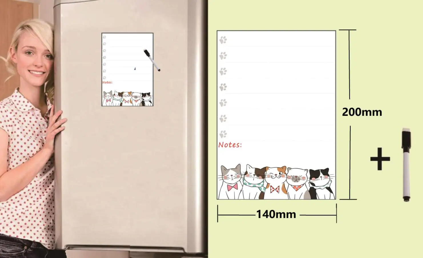 140 мм X 200 мм Магнитная белая доска магниты на холодильник маркер ручка доска для сообщений планировшик на неделю, чтобы сделать список Смарт Примечание мультфильм кошка коврик для собак